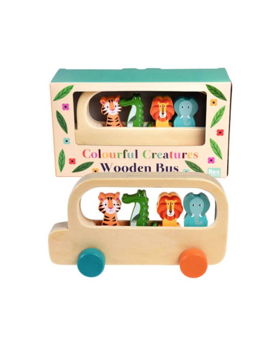 Rex London Colourful Creatures Wooden Bus