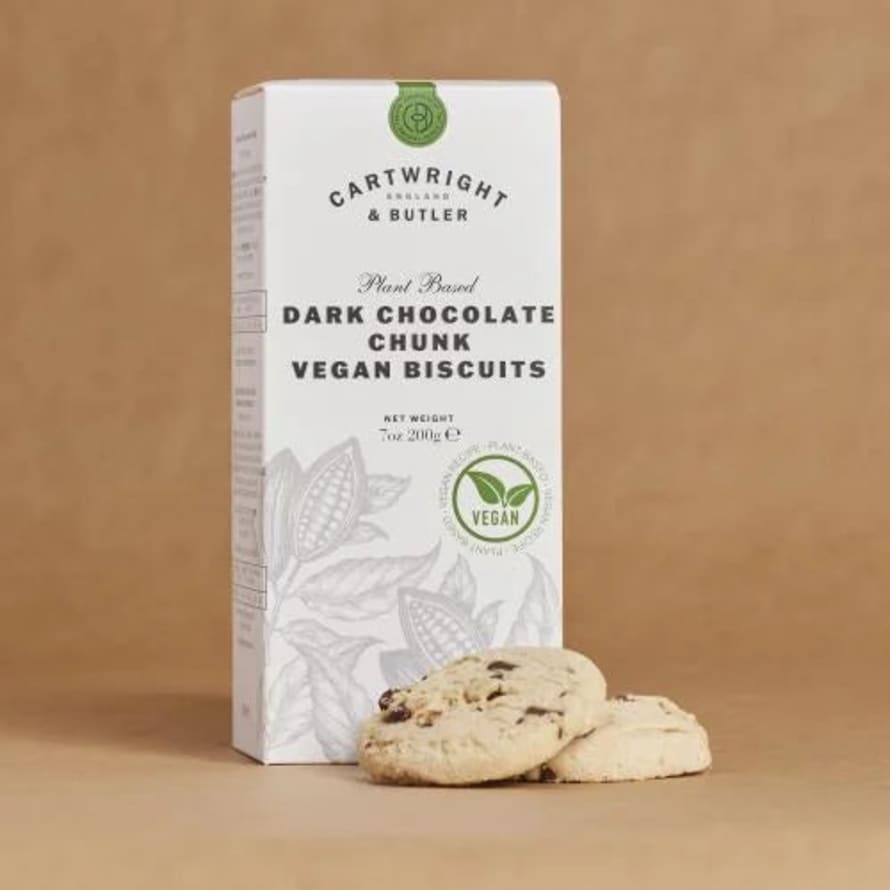 Cartwright and Butler Vegan Dark Chocolate Chunk Biscuits In Carton