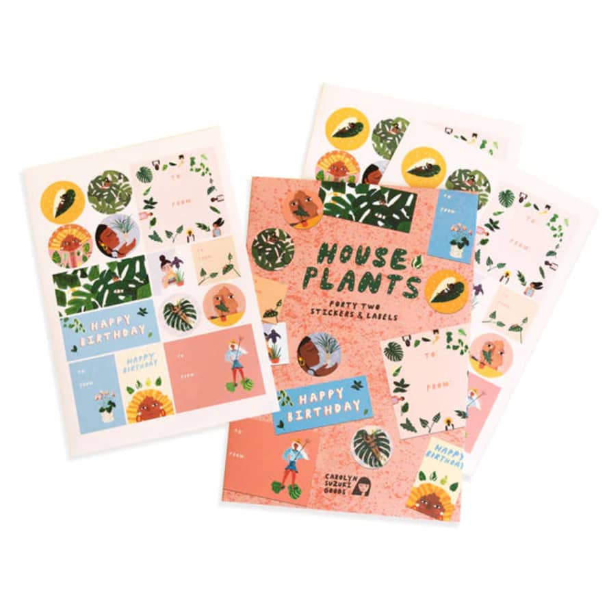 Carolyn Suzuki House Plants Stickers and Labels