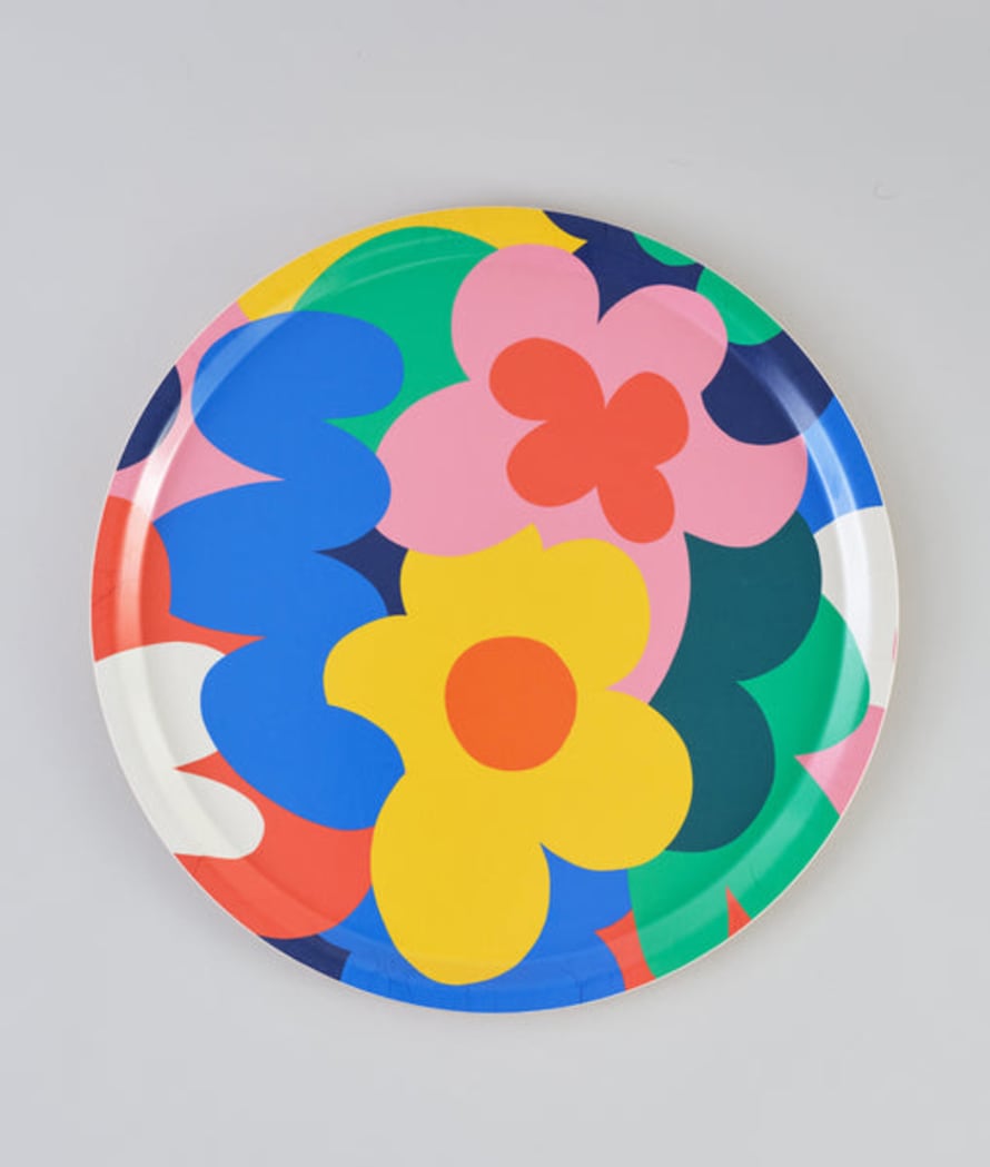 Wrap Floral Abstract Round Tray