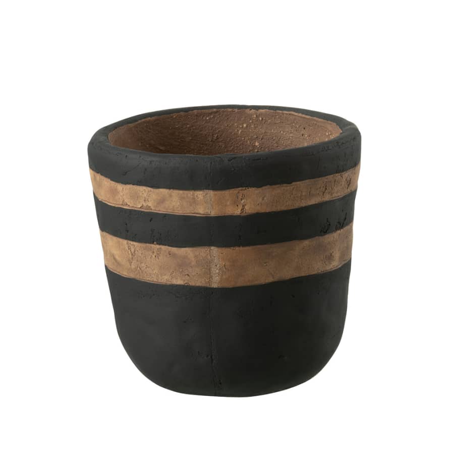 Terra Nomade Medium Cache Pot En Céramique Noir Et Marron