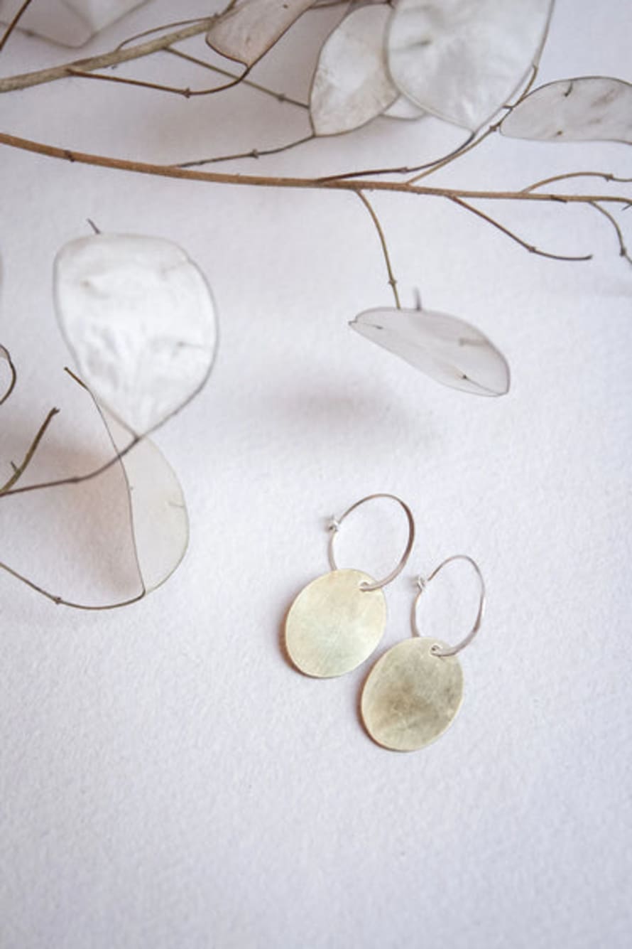 Clare Elizabeth Kilgour Recycled Silver Hoop Oval Drops