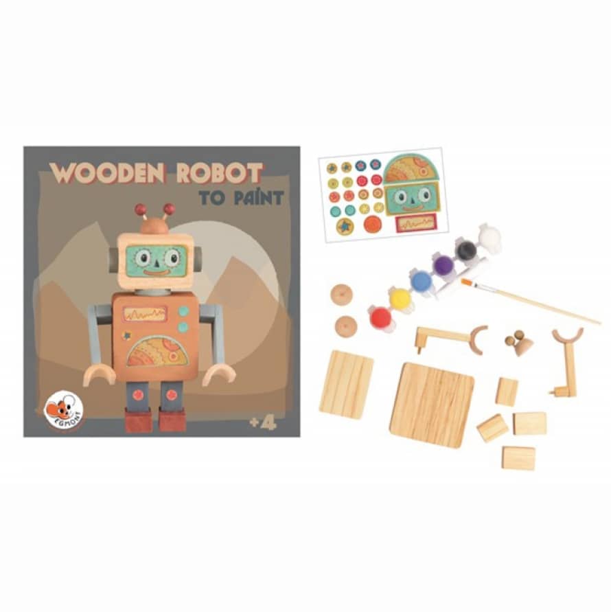 Egmont Toys Wooden Robot To Paint Kit