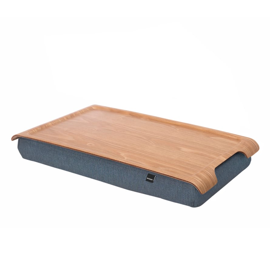 Bosign Bosign Laptray Mini Antislip Willow Wood Top With Salt & Pepper Cushion