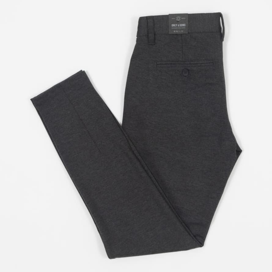 Only & Sons Mark Slim Fit Tapered Trousers in Dark Grey