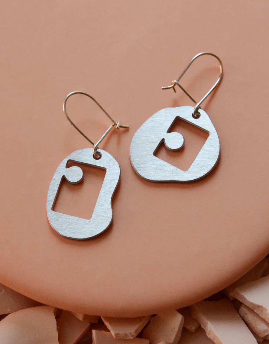 Dowse Steel and Sterling Silver Sama Earrings