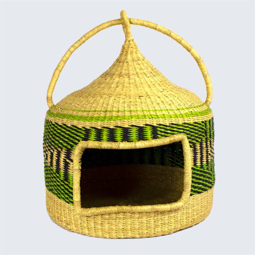 Ghana Ghanaian Woven Cat Basket 'alligator'