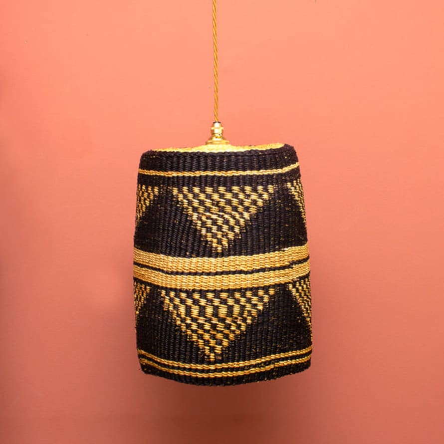 Ghana Ghanaian Handwoven Lightshade 'natural Triangles'