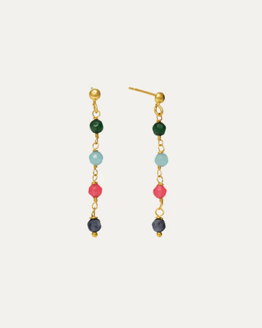 Ottoman Hands Adelyn Multi Colour Beaded Chain Drop Earrings