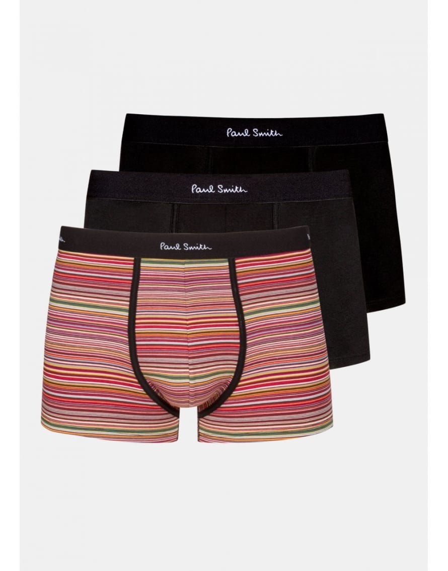 Paul Smith Pack of 3 Black Multi Stripe Underwears
