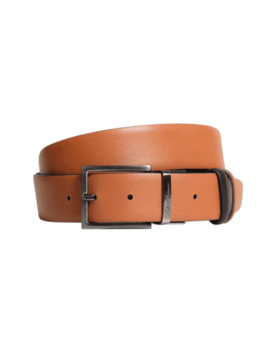 Oliver Sweeney Black and Tan Caravonica Calf Leather Belt