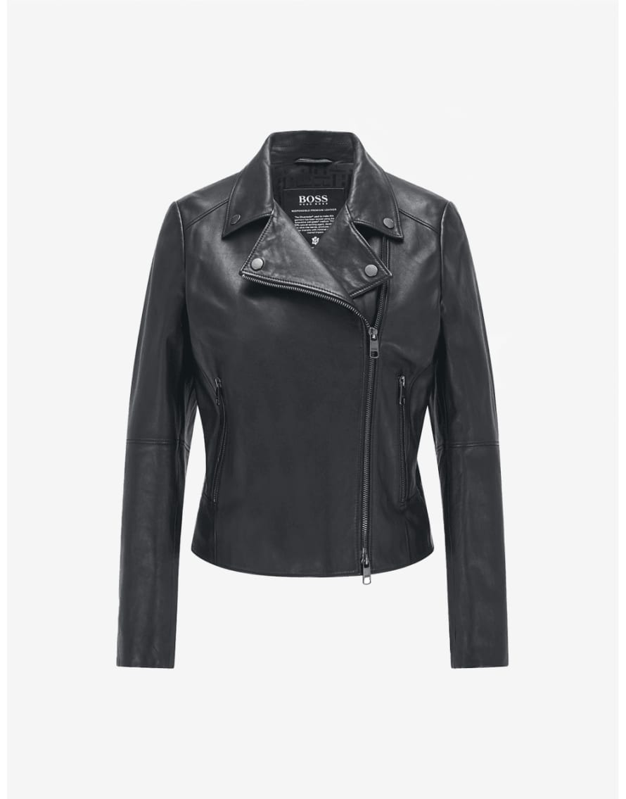 Boss Black C Saleli1 Leather Biker Jacket