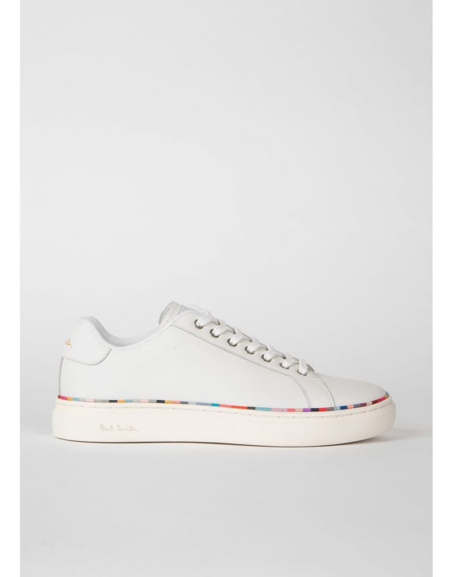 Paul Smith White Lapin Swirl Sole Band Trainers