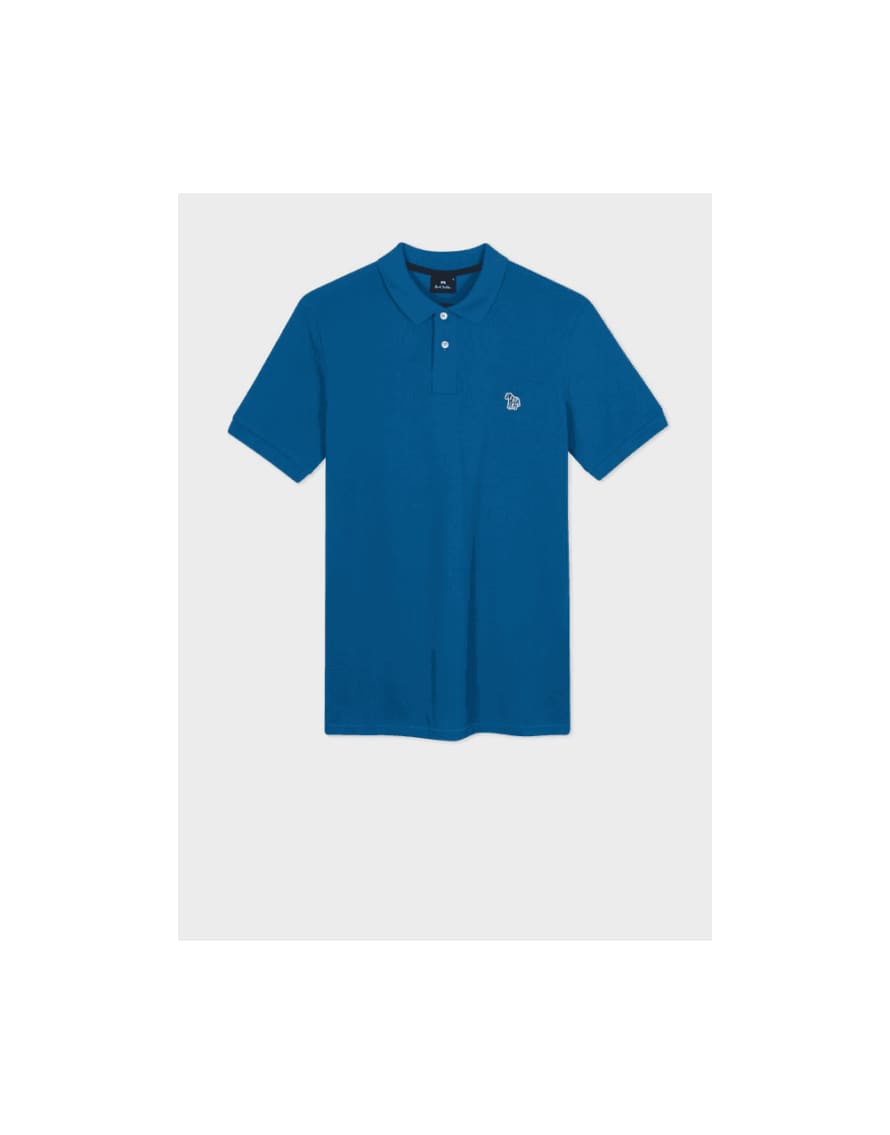 Paul Smith Bold Blue Classic Zebra Short Sleeve Polo Shirt