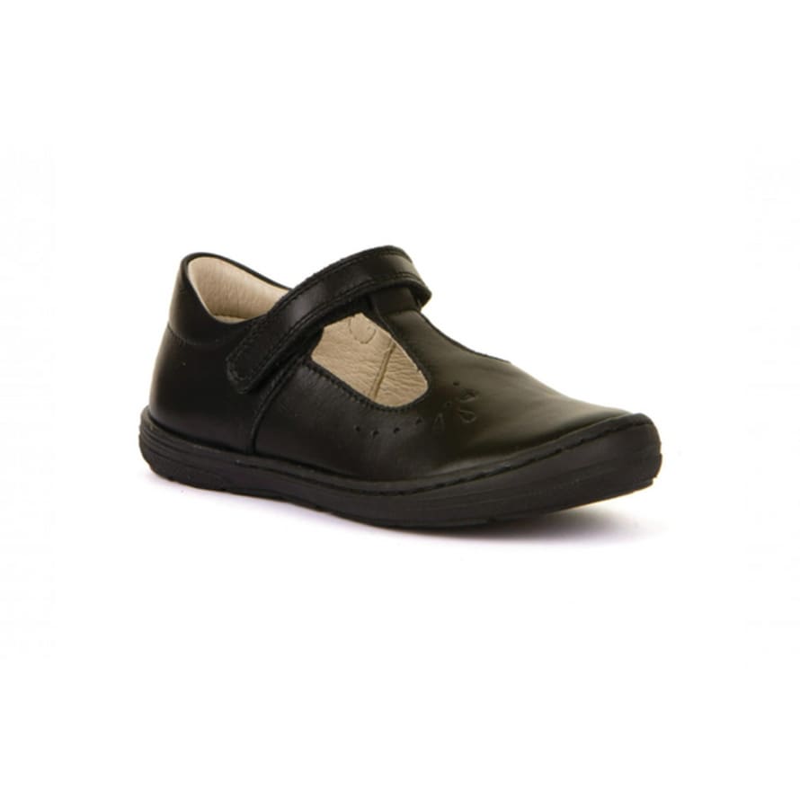 Froddo : Mia T-bar School Shoes - Black Leather