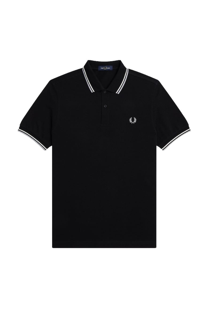 Fred Perry Fred Perry Slim Fit Twin Tipped Polo Black / Ecru / Limestone