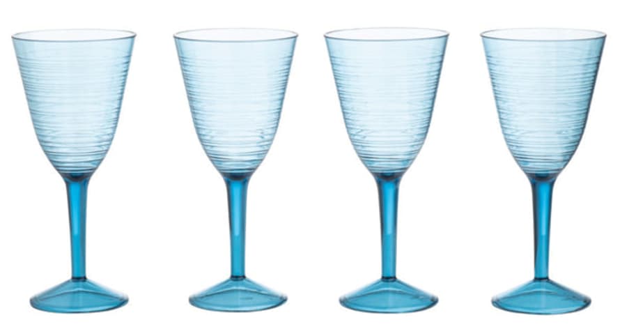 Navigate Set of 4 Linear Blue Navigate Wine Glasses