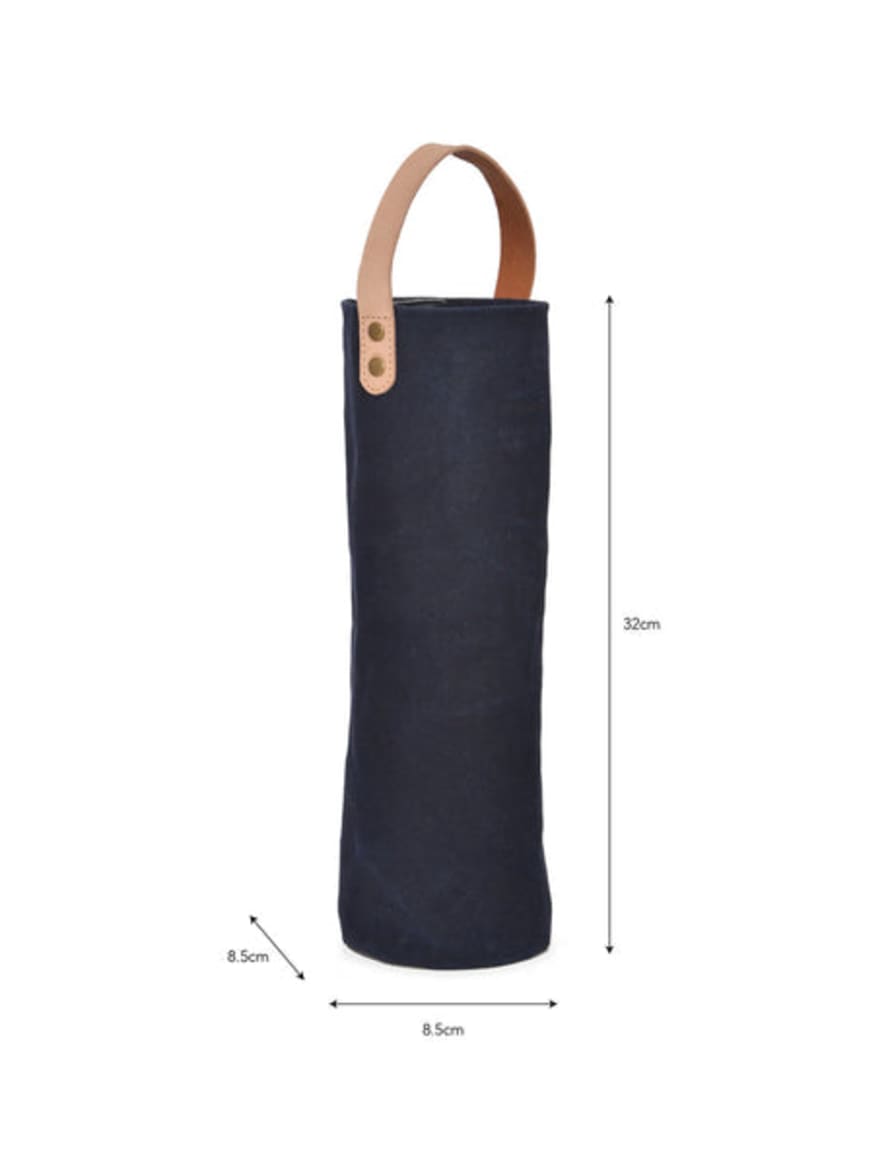 Distinctly Living Ink Wax And Leather Insulated Wine Carrier