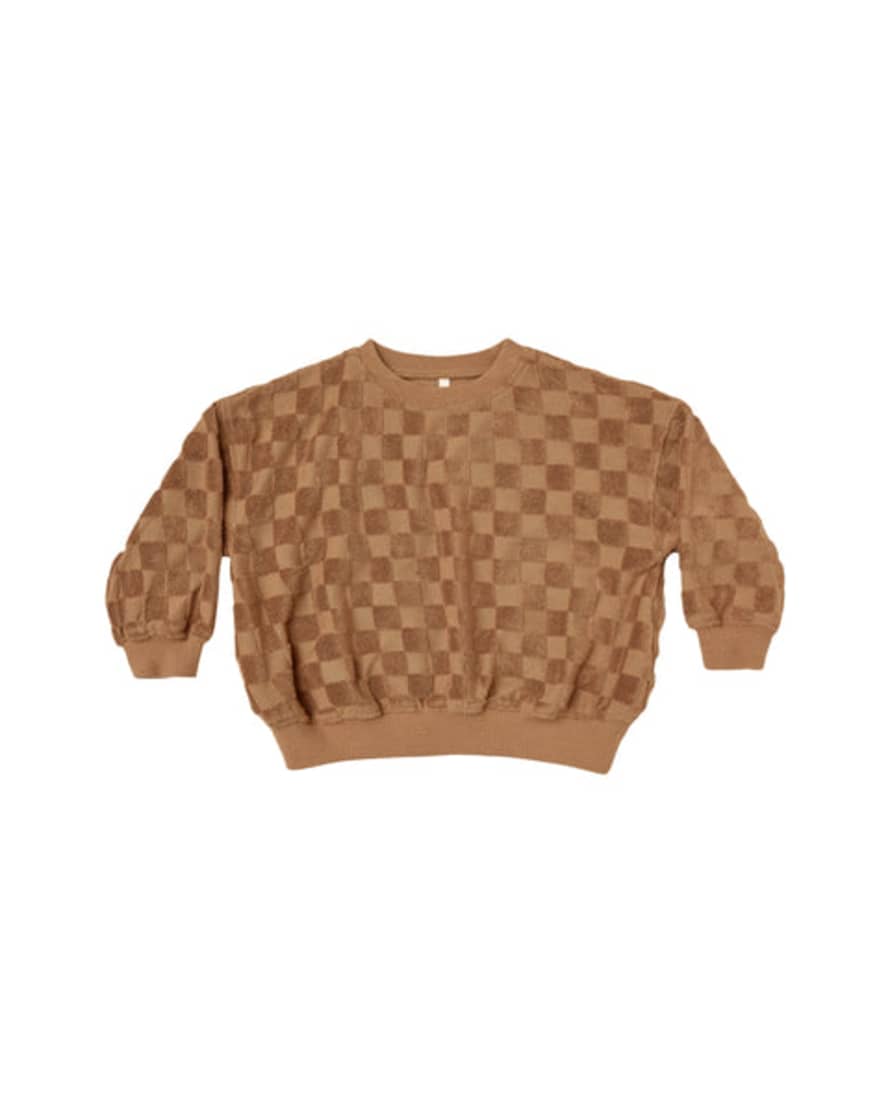 Rylee + Cru Relaxed Sweatshirt Camel Check Camel-check