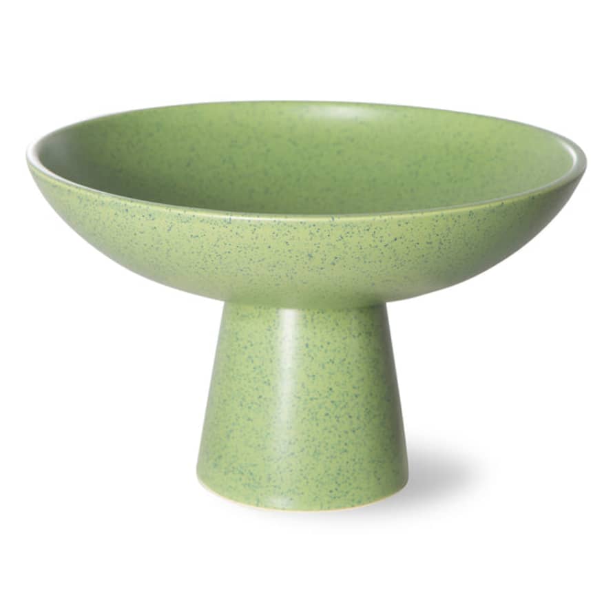 HK Living The Emeralds: Ceramic Bowl On Base Dripping Green Large