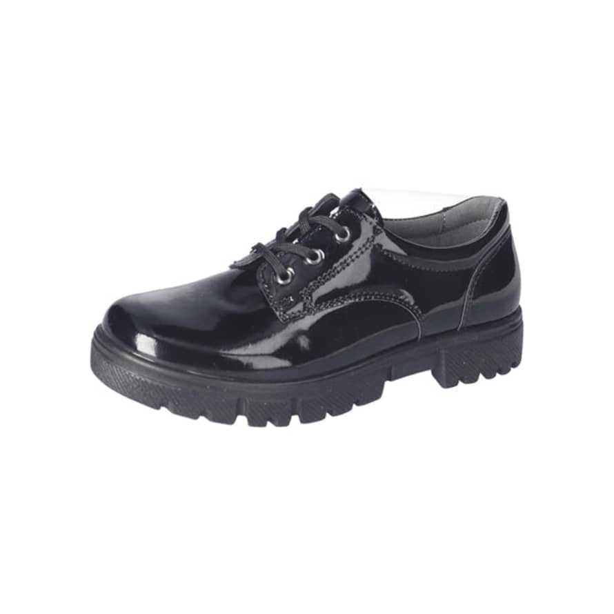 Ricosta Black Stacy Leather Patent School Shoes