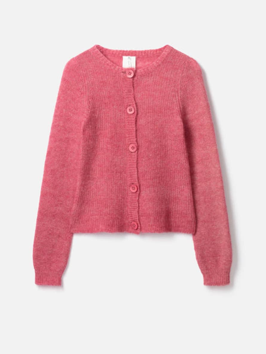 Thought Harlow Mercerised Wool Cardigan - Raspberry Pink