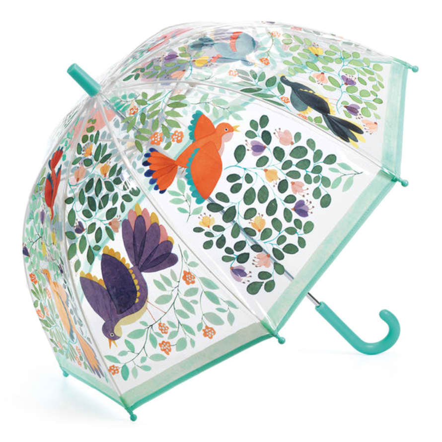 Djeco  Adults Transparent Umbrella - Flowers & Birds
