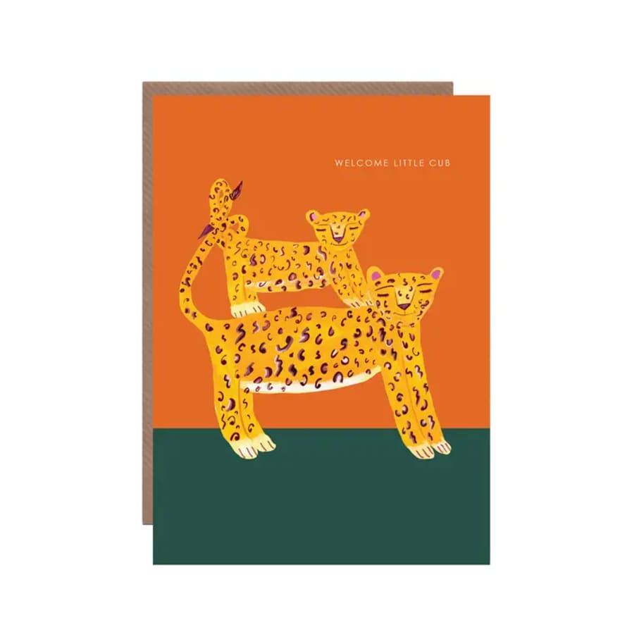 Hutch Cassidy Tiger and Cub New Baby Greeting Card