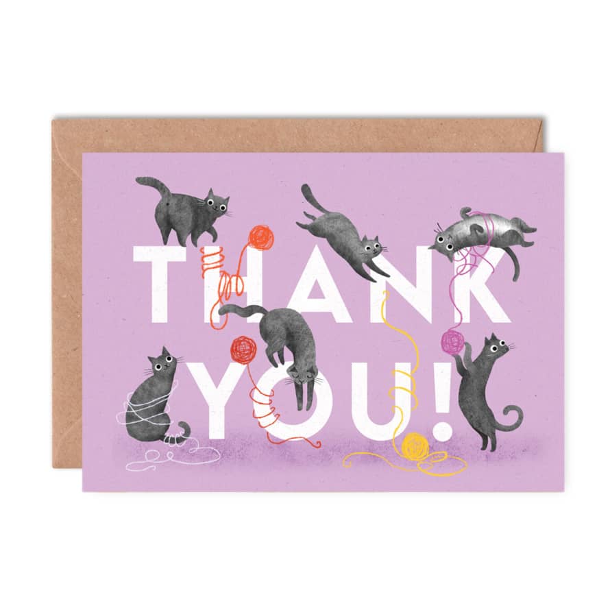 Emily Nash Illustration Thank You Cats Greetings Card