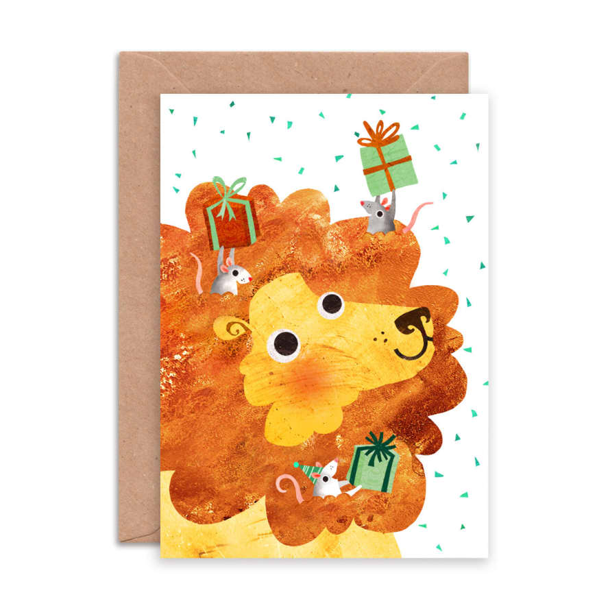 Emily Nash Illustration Lion and Mice Birthday Greetings Card