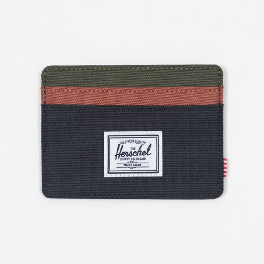 Herschel Supply Co. Charlie Card Holder Wallet in Black, Ivy Green & Brown