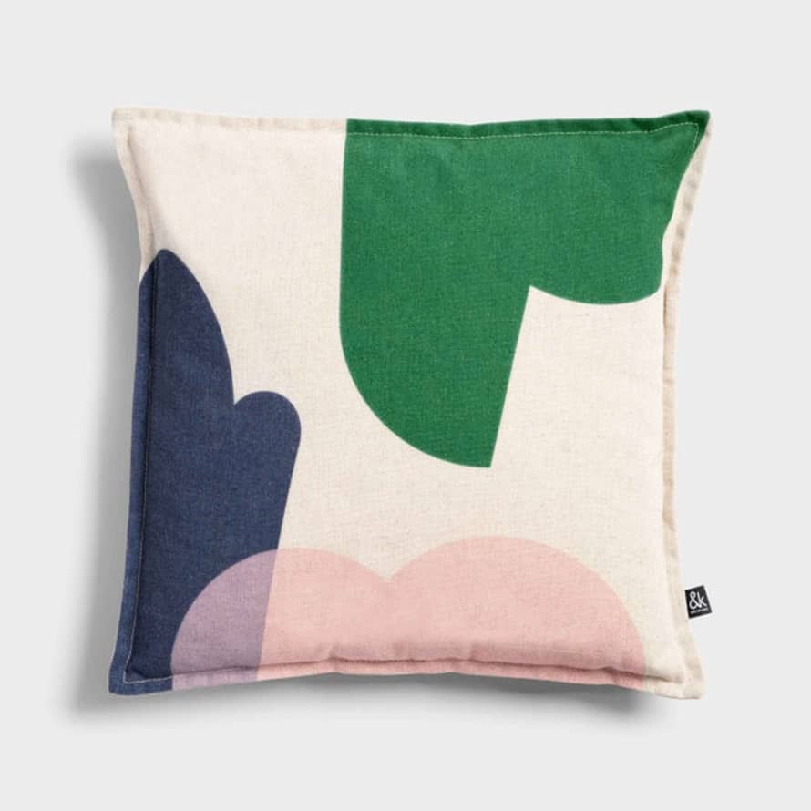 &klevering Green Collage Square Cushion