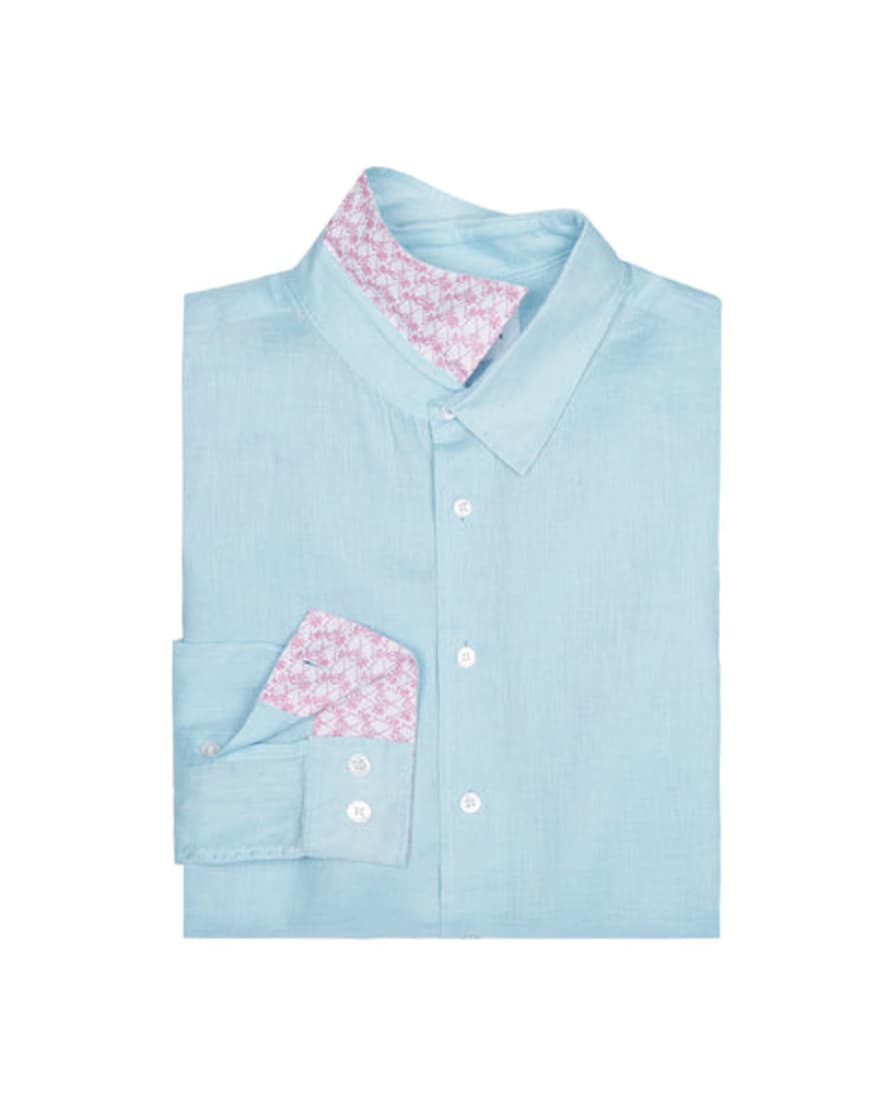 Pinkhouse Mustique Pale Blue Linen Shirt