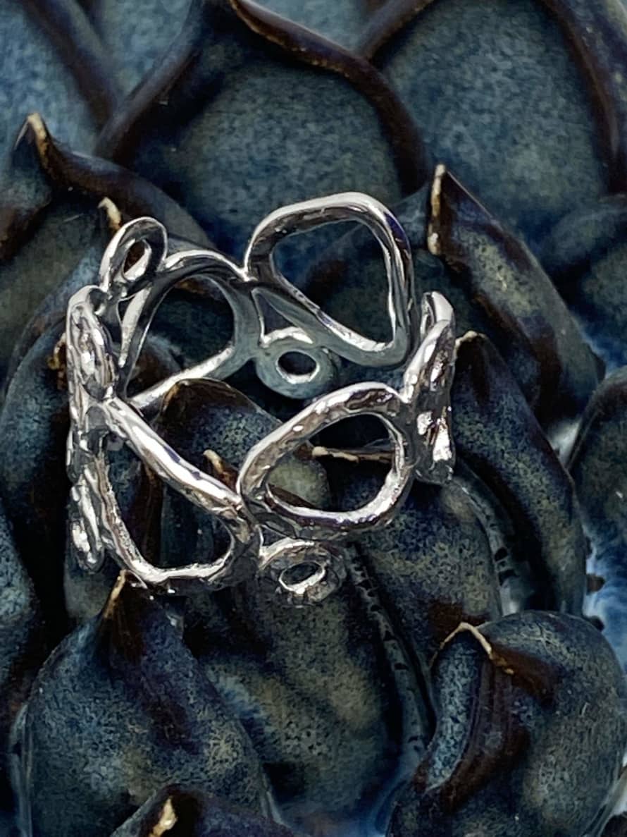 AZUNI LONDON Thalia Small Silver Sculptural Ring