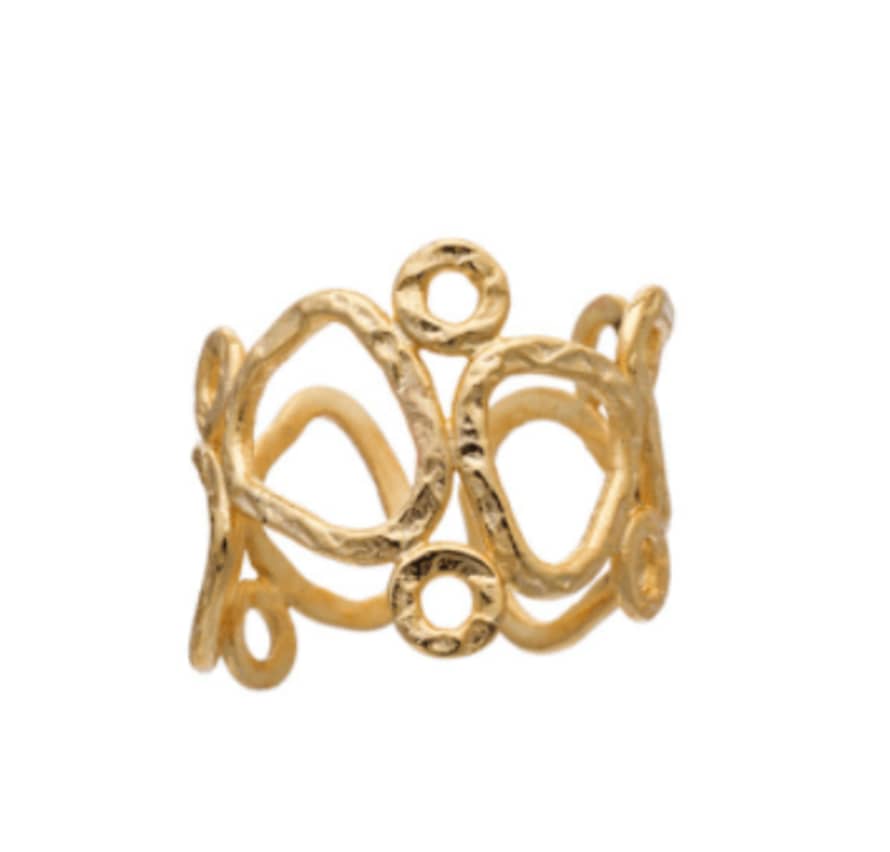 AZUNI LONDON Thalia Small Gold Sculptural Ring