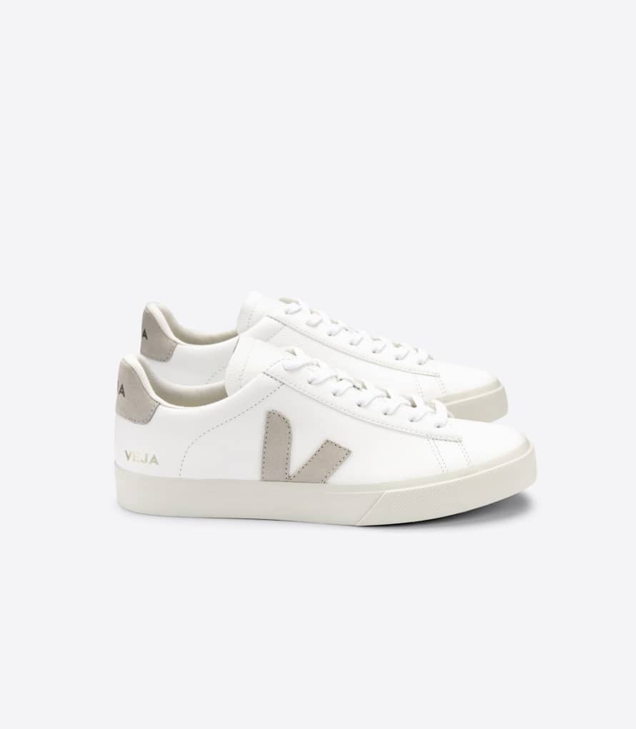 Veja White and Natural Leather Campo Chromefree Casual Shoes UNISEX