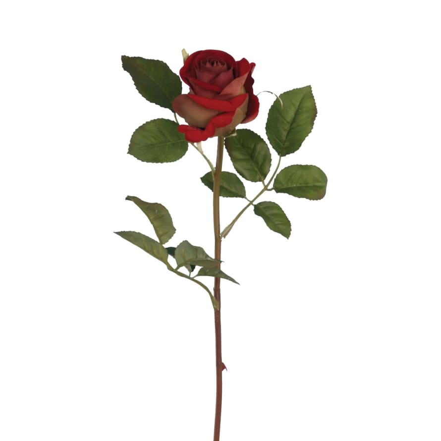 Floralsilk TWO FAUX VELVET ROSE AMORE