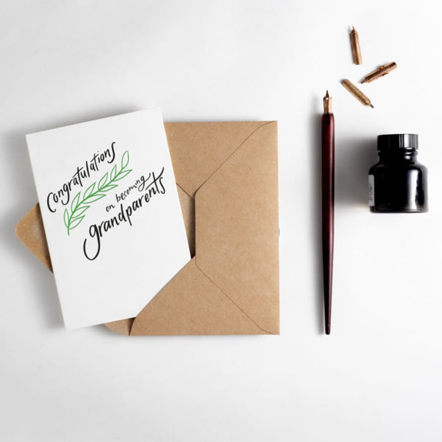Hunter Paper Co. Cnogratulations On Becoming Grandparents Letterpress Card