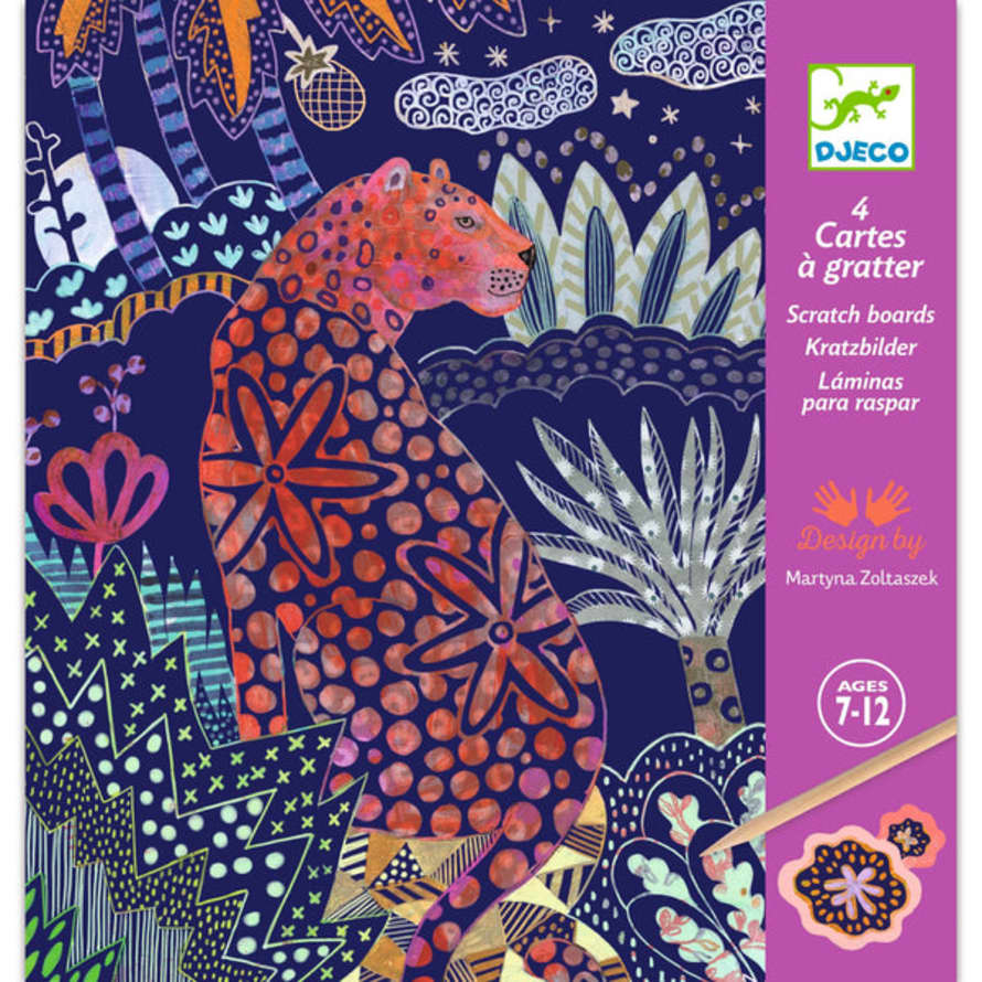 Djeco  Scratch Boards With Stylus - Lush Nature