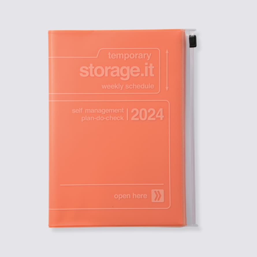 Mark's  2023 - 2024 Storage.it Weekly Recycled Cover Diary Orange - A5