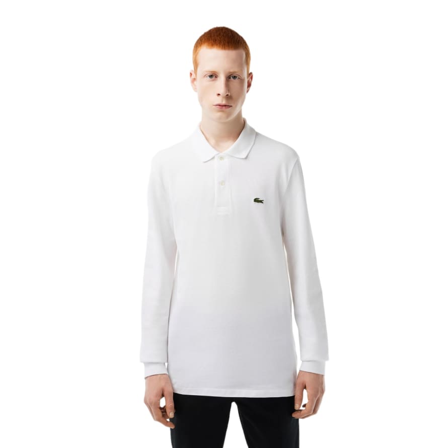 Lacoste Polo Classic Fit Long Sleeve Uomo White
