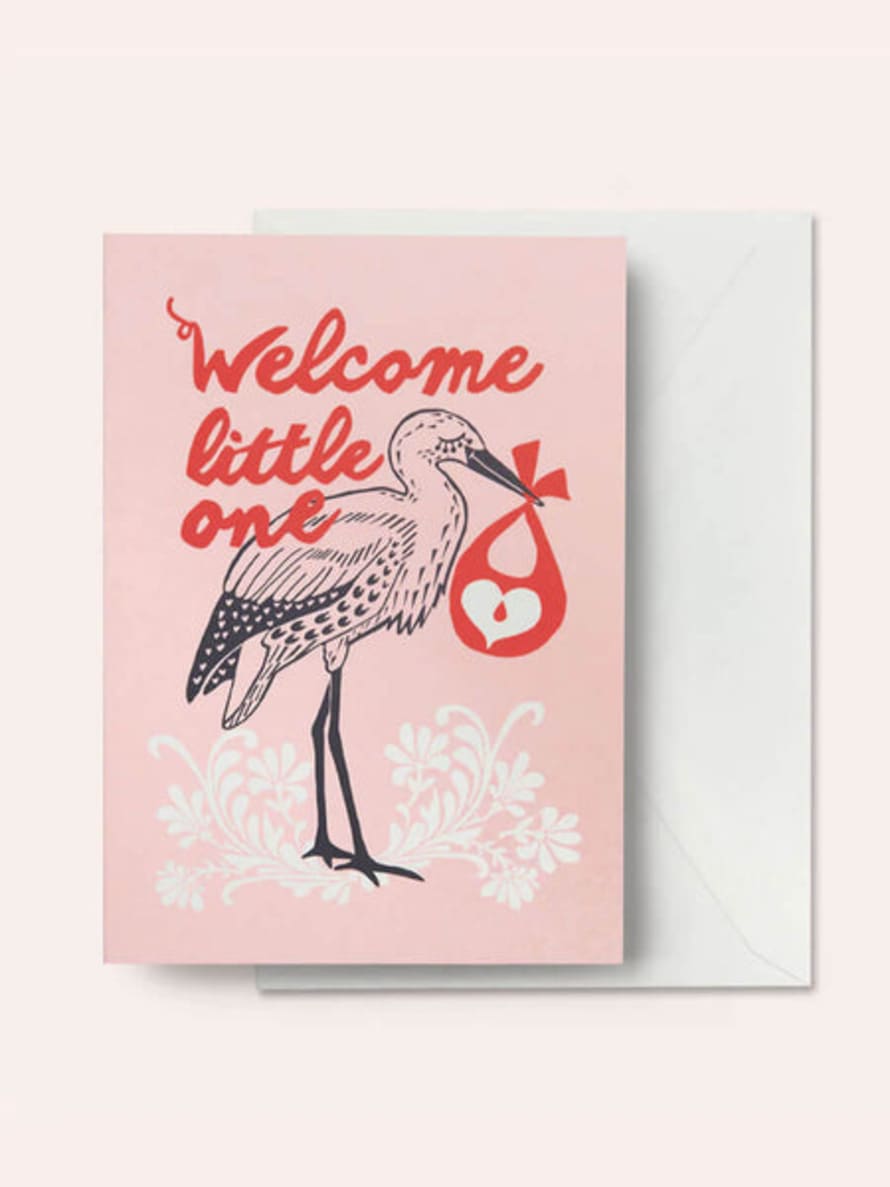 SUMMER WILL BE BACK Welcome Little One Pink Card