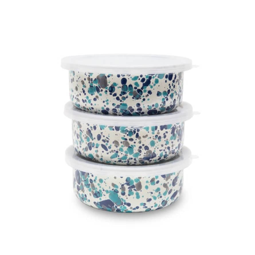 Crow Canyon Home Pre-Order Turquoise Catalina Splatter Tupperware