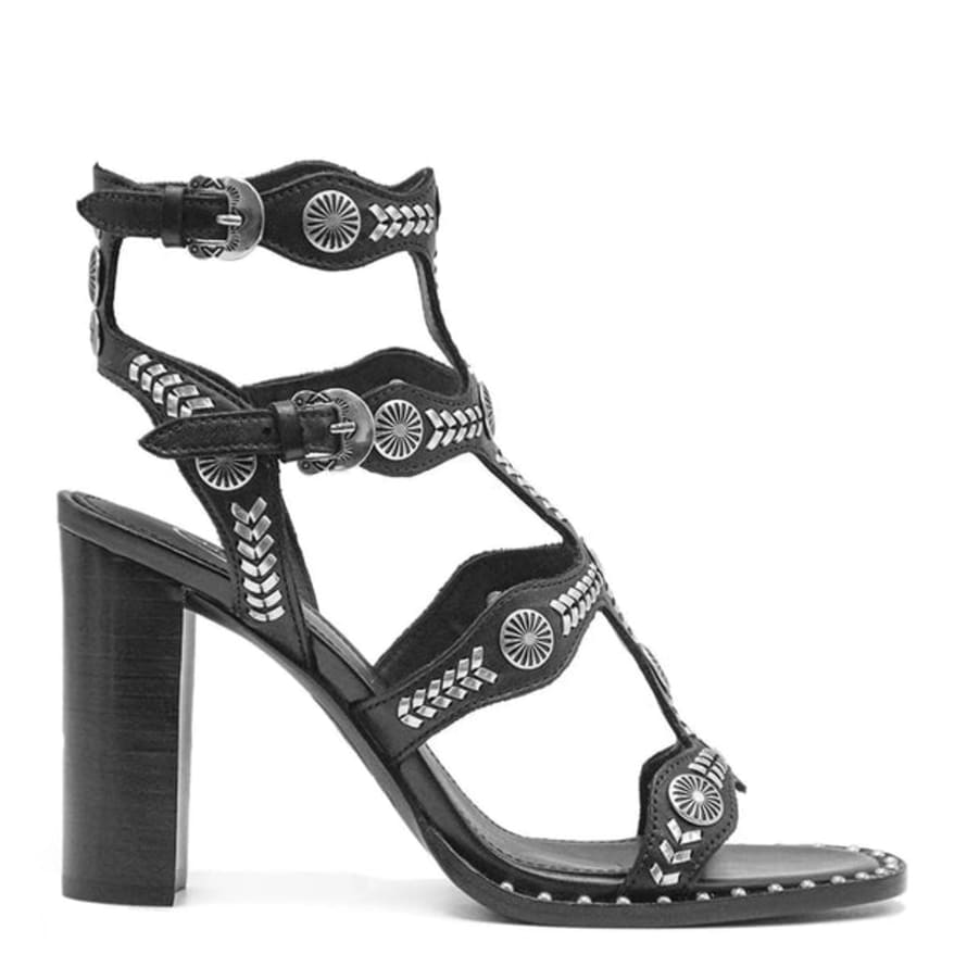 Ash Shoes Sandal High Heel Kmir Gladiator Style Black