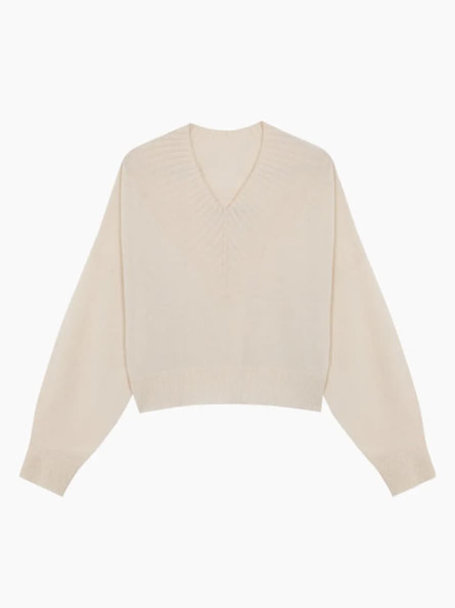Cordera Natural Cashmere Ribbed Neck Sweater
