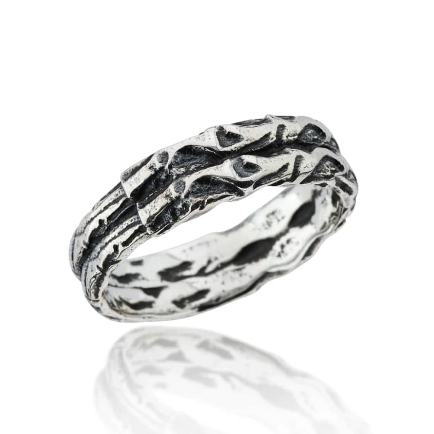 WDTS Textured Double Band 925 Silver Ring