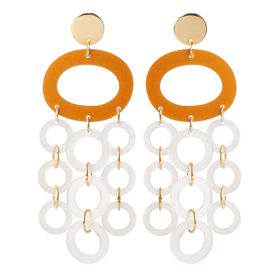Toolally Gold & Mother of Pearl Oh What A Night Earrings
