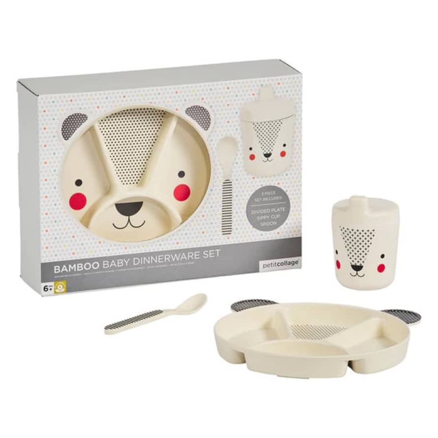 PetitCollage Bear Eco-friendly Bamboo Dinnerware Set