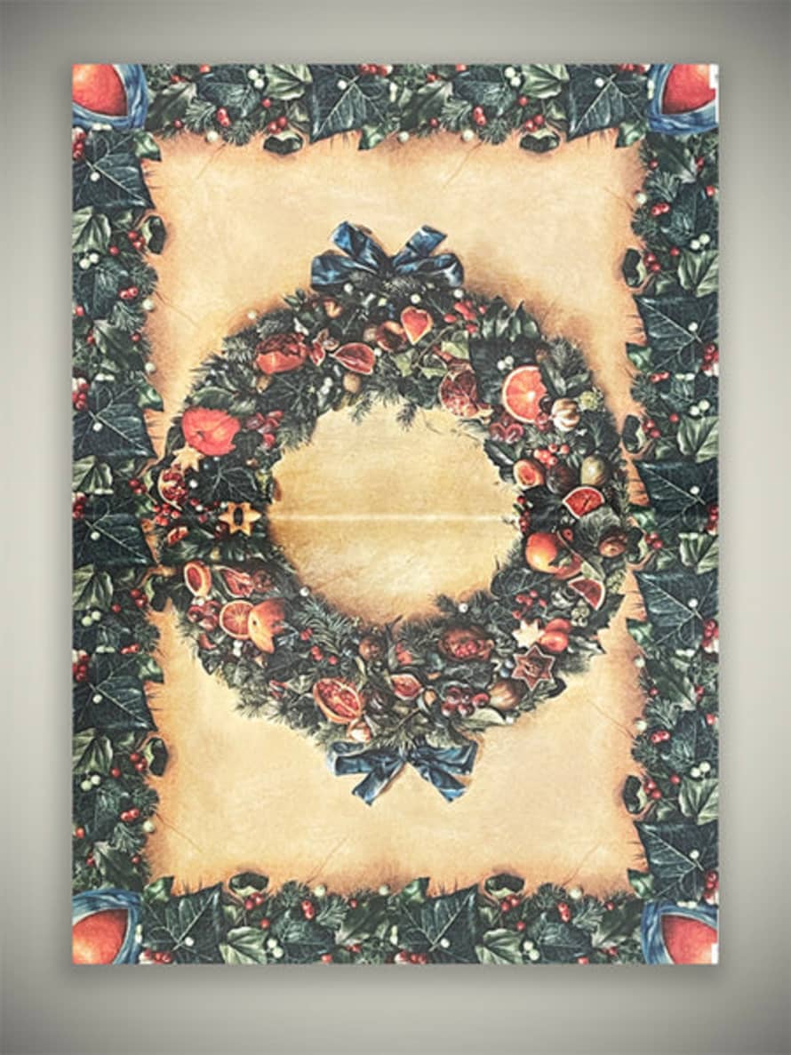 Bomo Art Budapest Kft Papel Envoltorio 'christmas Wreath' - 100x70 Cm