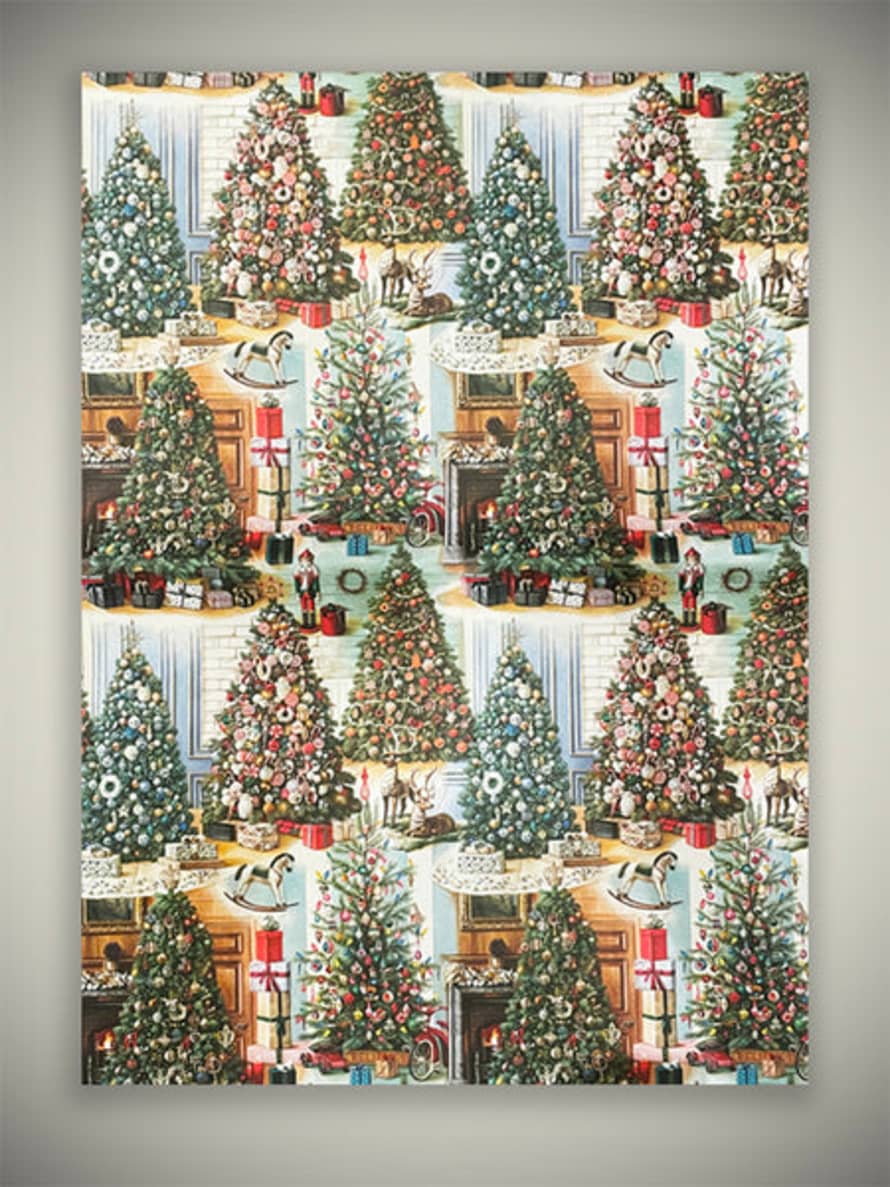 Bomo Art Budapest Kft Papel Envoltorio 'the Luckiest Christmas Trees' - 100x70 Cm